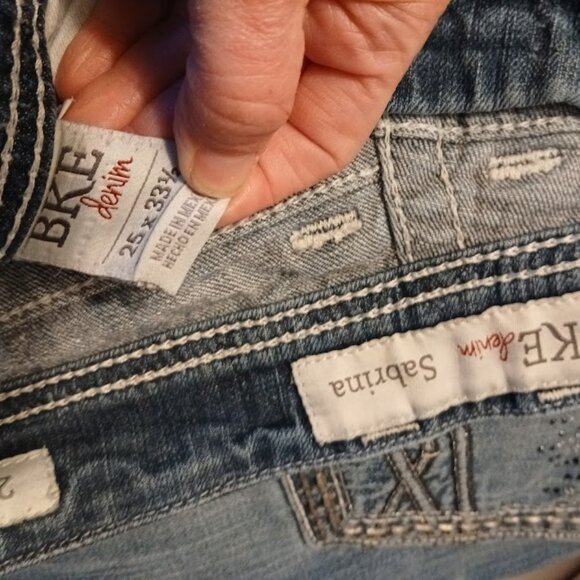 BKE Jeans The Buckle sz 25L Sabrina Slim Boot Designer Denim Dark wash (30x32) - Picture 8 of 8